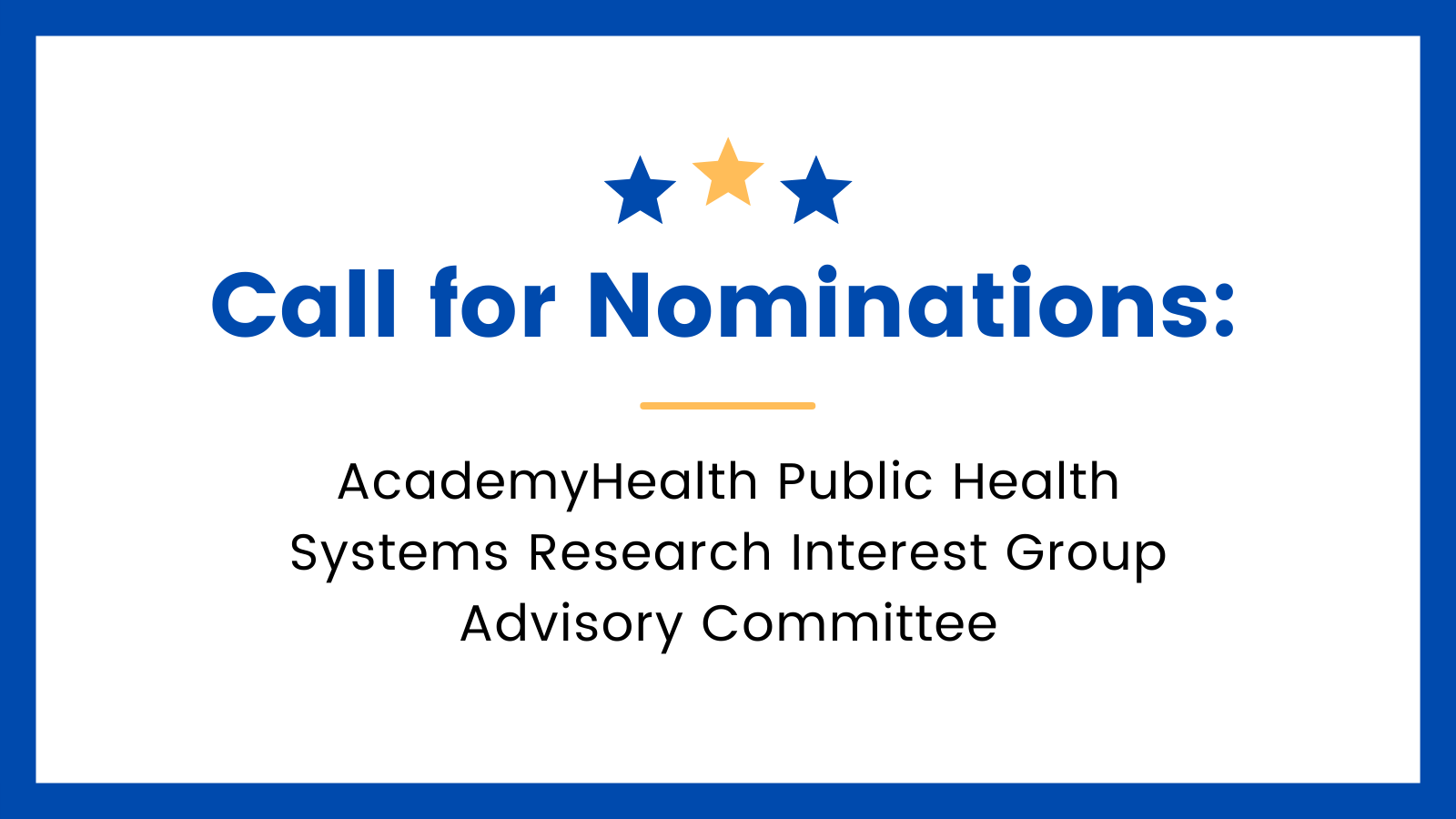 Call for Applications: Interest Group Advisory Committee - JPHMP Direct