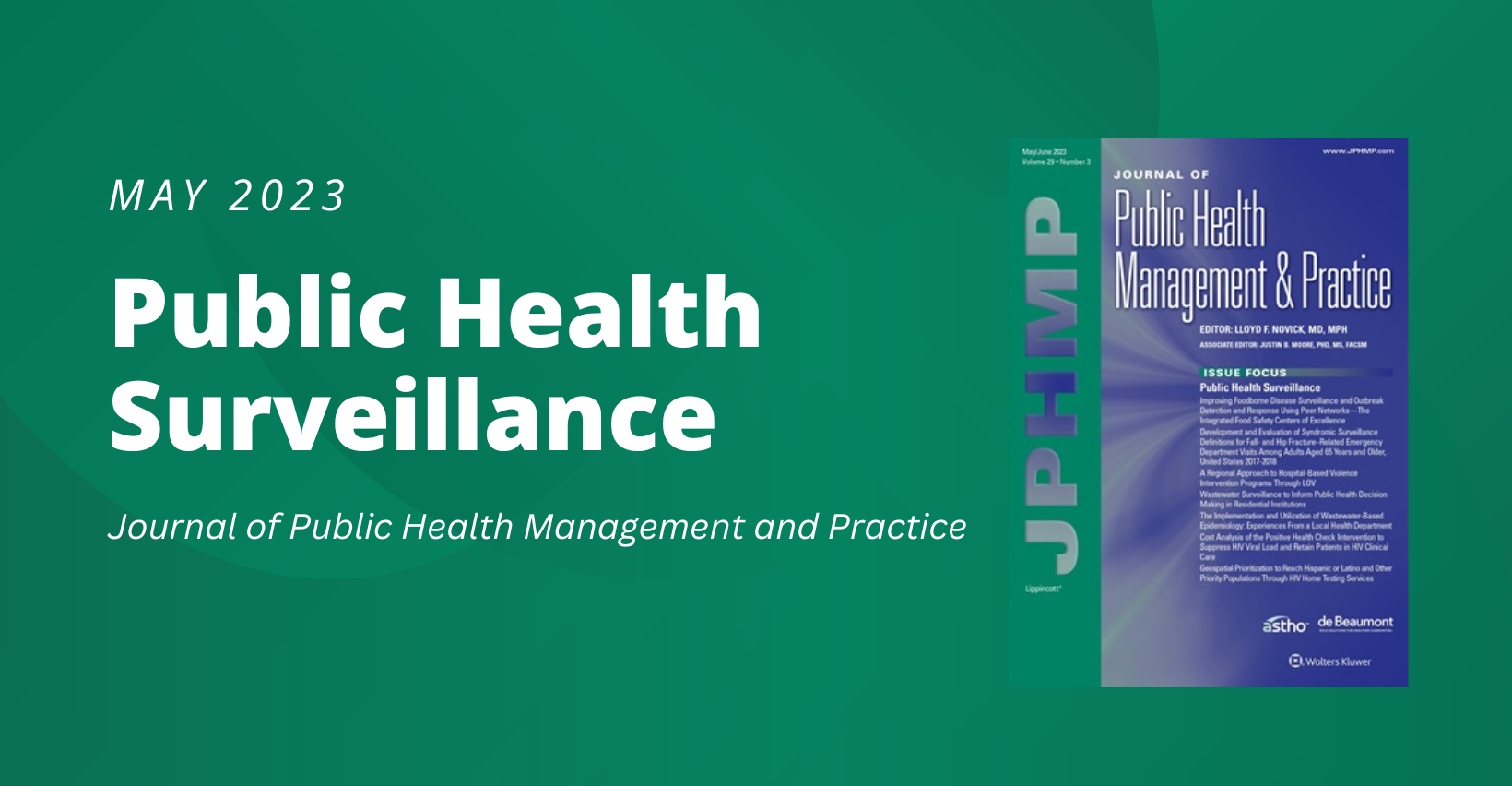 May 2023: Public Health Surveillance - JPHMP Direct